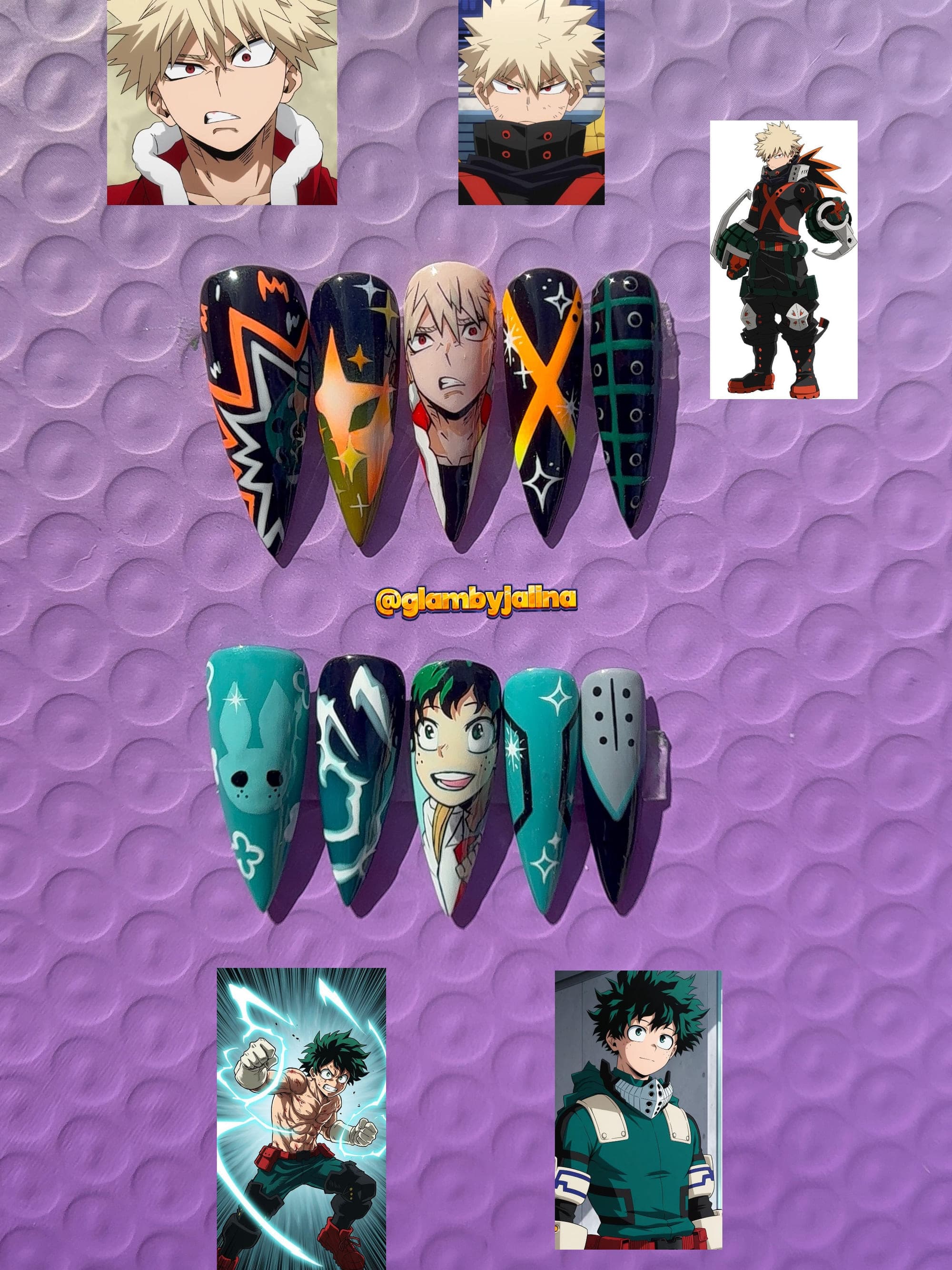 Dynamic Duo: Katsuki Bakugo & Izuku Midoriya press-on set