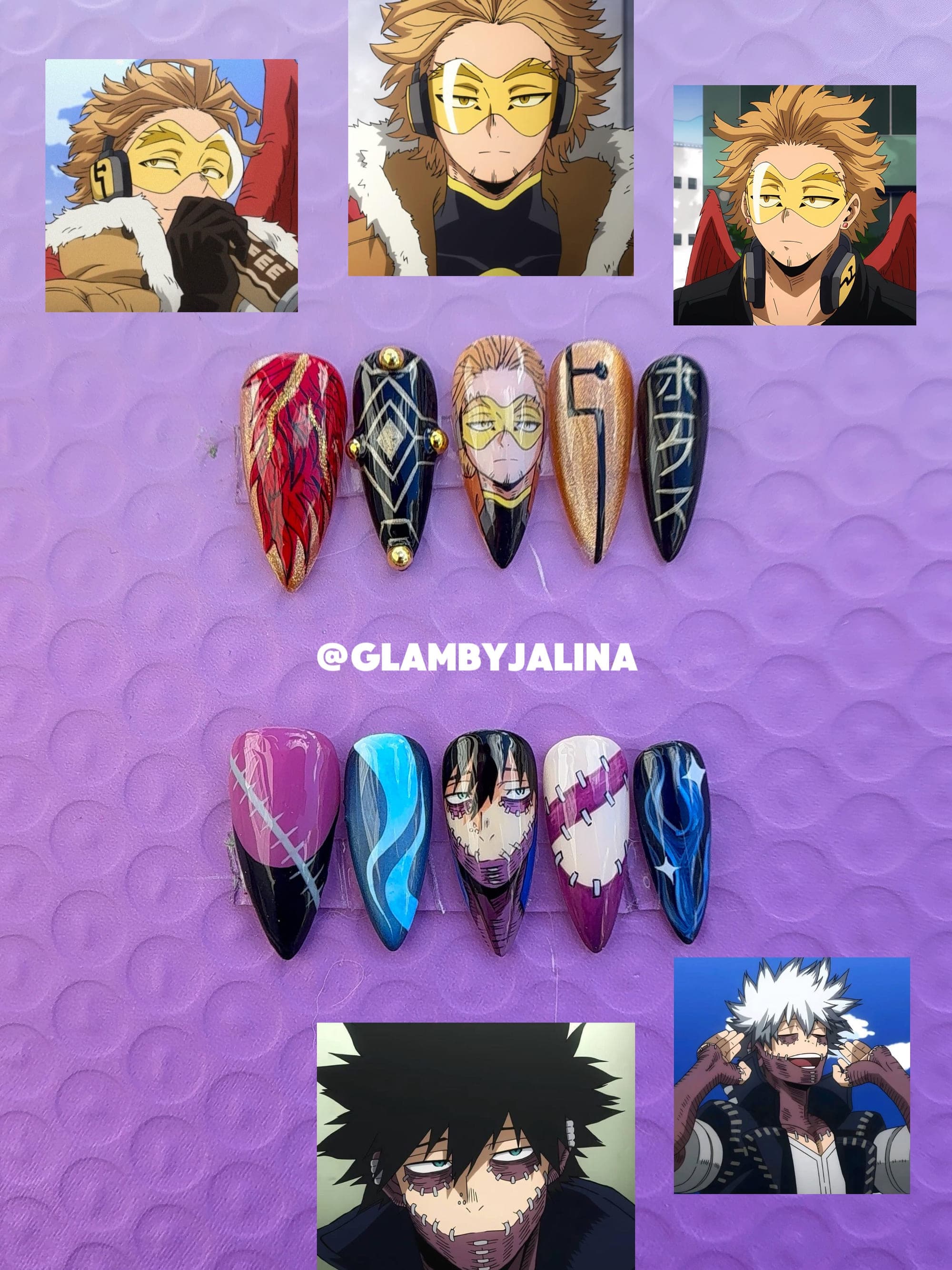 HotWings: Dabi & Hawks press-on set